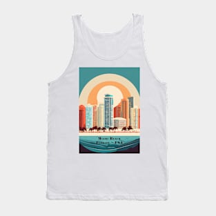 Minimal Vintage Retro Miami Beach Sunset Skyline Tank Top